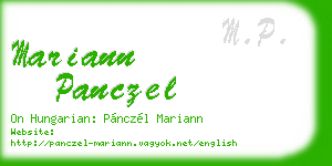 mariann panczel business card